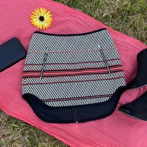 🌺 Rag & Bone; Neon Coral/Black Striped Mini 00!